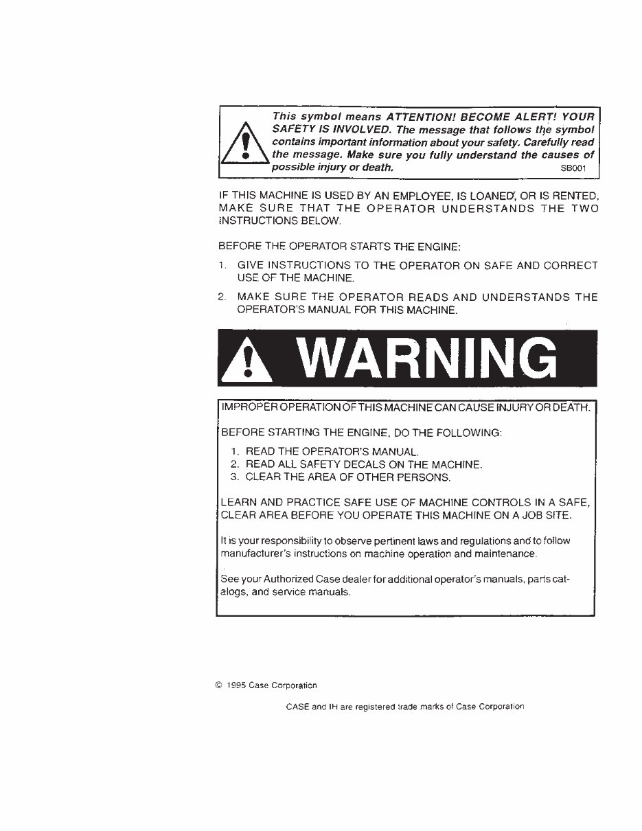 CASE IH 5130 5140 Tractor Operators Manual preview img 2