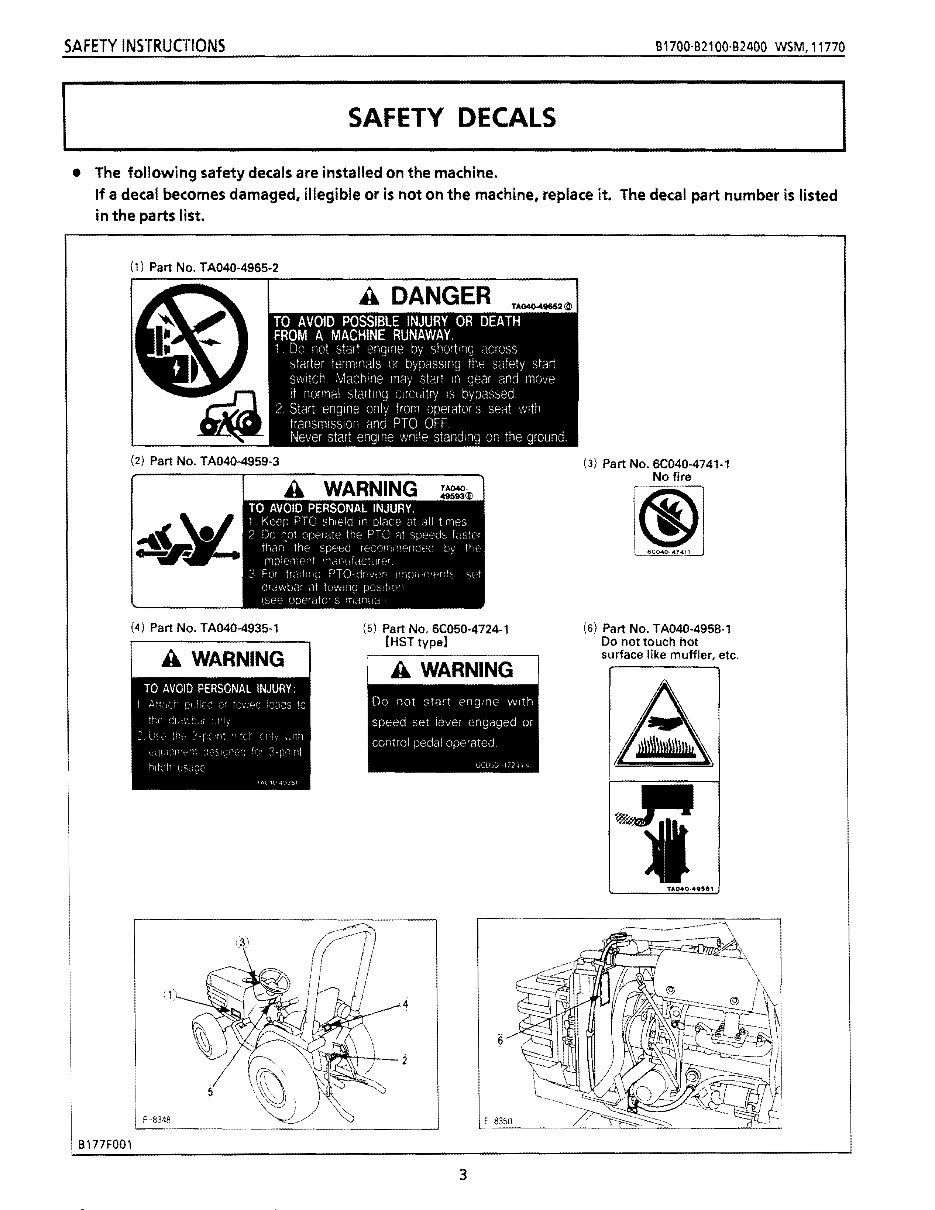 KUBOTA B1700 Service Manual - Collection of 4 files preview img 3