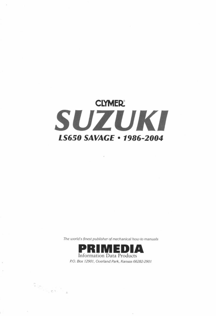 1986-2004 Suzuki LS650 Savage Motorcycles Service Repair Manual (Free Preview, Perfect for the DIY person!) preview img 2