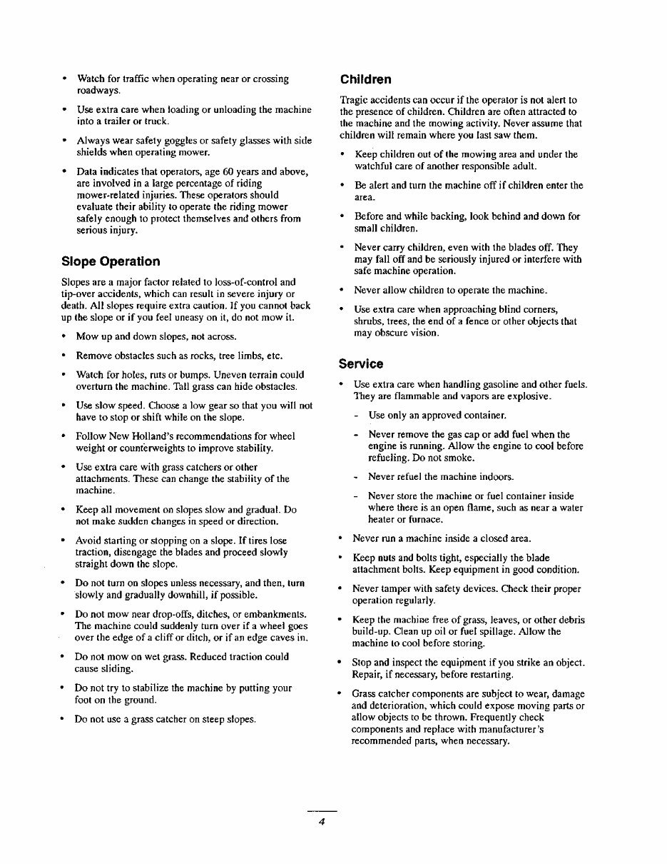 NEW HOLLand GT22 GARDEN Tractor Operators Manual preview img 6