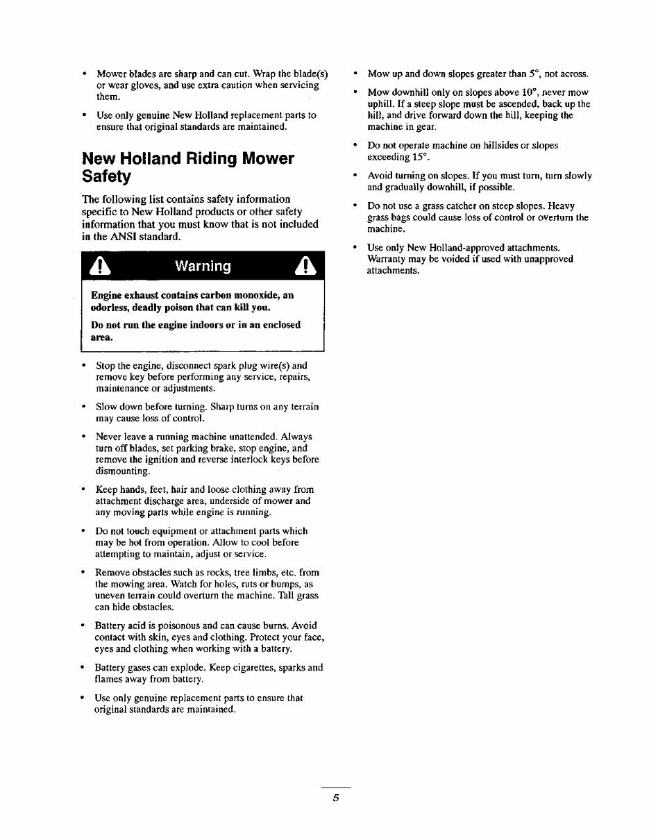 NEW HOLLand GT22 GARDEN Tractor Operators Manual preview img 7