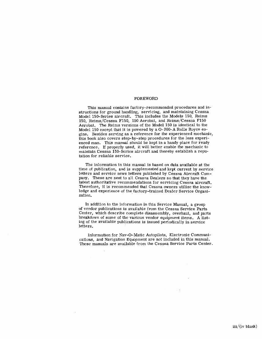 CESSNA 150 Service Manual preview img 5