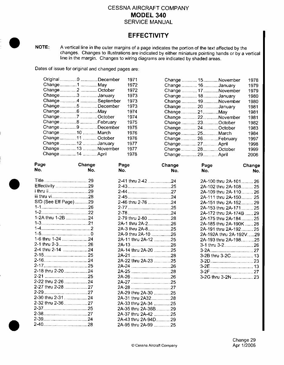 Cessna 340 Service manual 1972 - 1984 D930-29-13 preview img 2