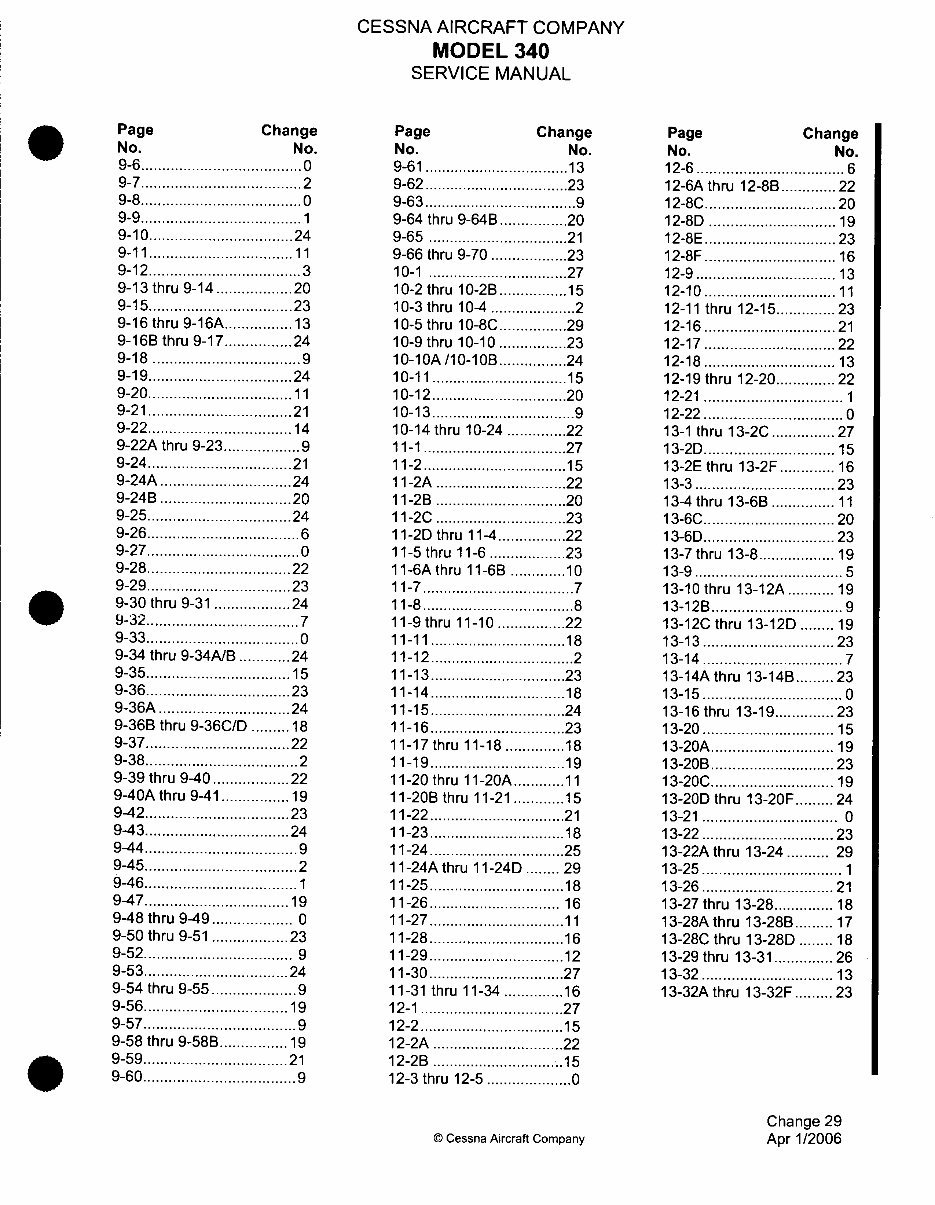 Cessna 340 Service manual 1972 - 1984 D930-29-13 preview img 4