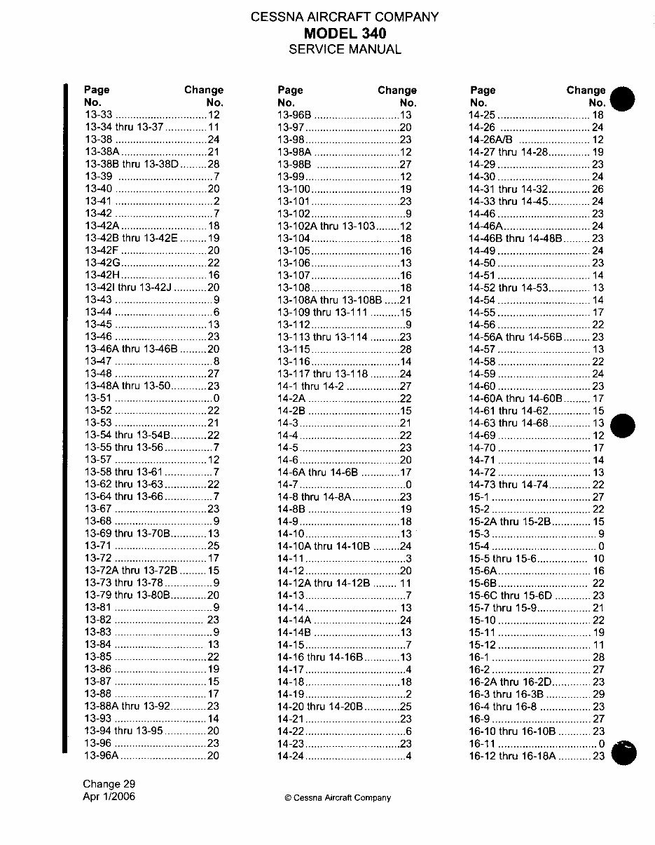 Cessna 340 Service manual 1972 - 1984 D930-29-13 preview img 5