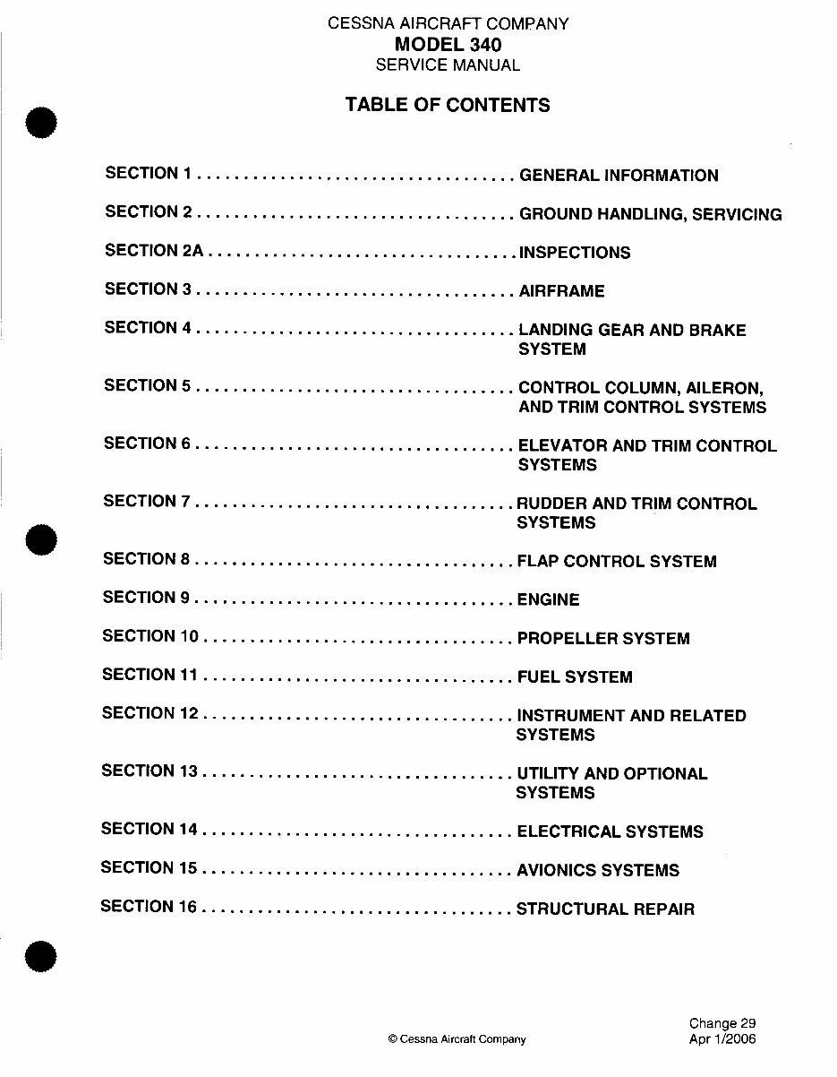 Cessna 340 Service manual 1972 - 1984 D930-29-13 preview img 7