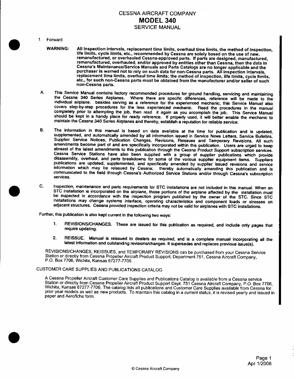 Cessna 340 Service manual 1972 - 1984 D930-29-13 preview img 8