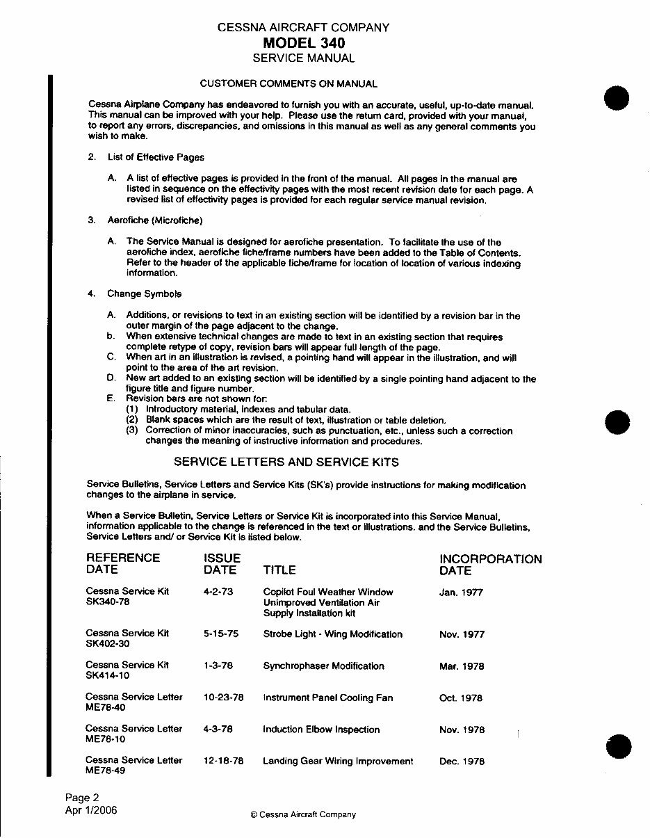 Cessna 340 Service manual 1972 - 1984 D930-29-13 preview img 9