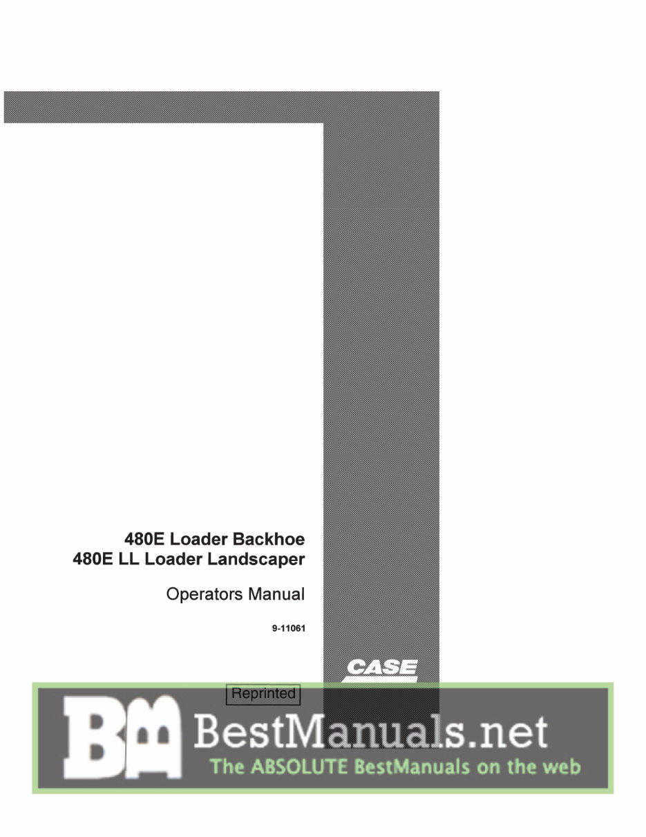 Case 480E Loader Backhoe Operators Instruction Manual - IMPROVED - preview img 1
