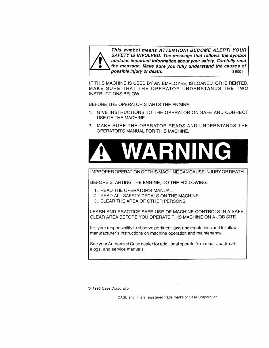 Case 480E Loader Backhoe Operators Instruction Manual - IMPROVED - preview img 2