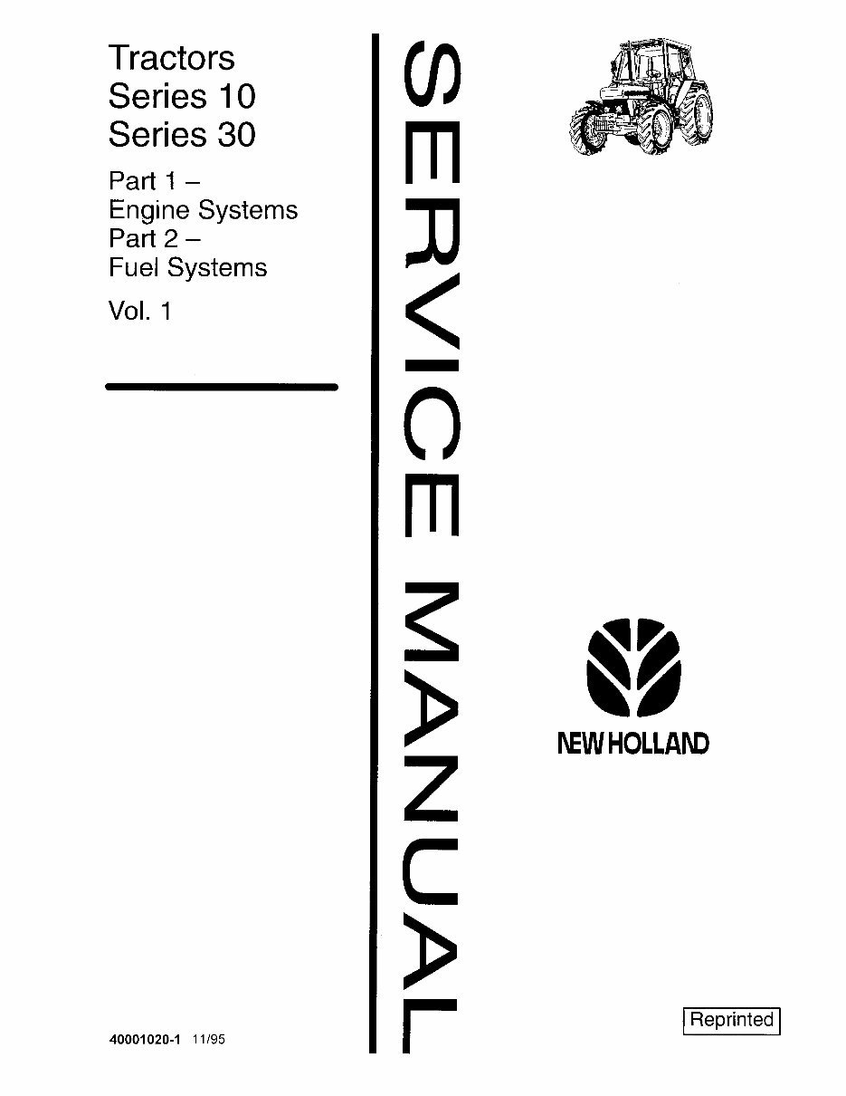 New Holland Tractors Series 10 Series 30 Workshop Service Repair Manual preview img 1