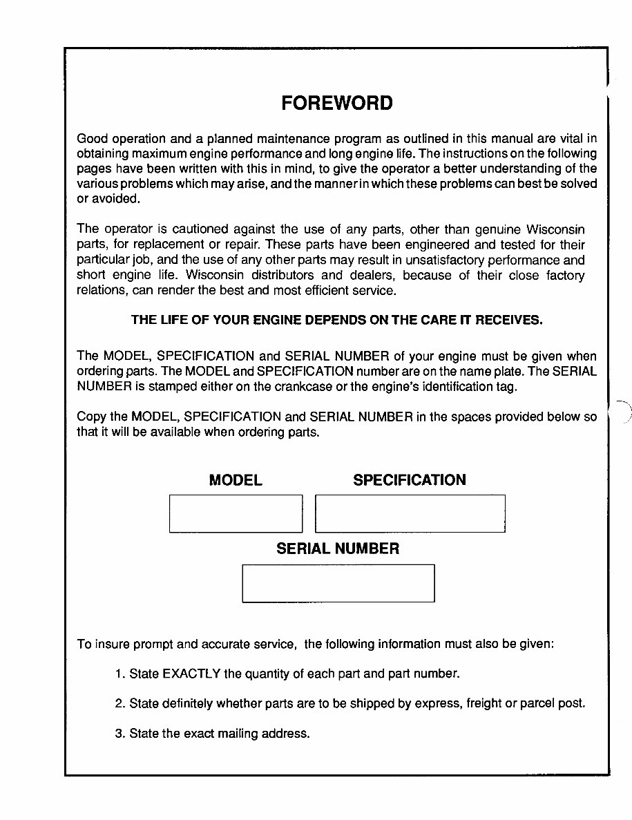 Wisconsin VH4D Engine Full Service & Repair Manual preview img 2