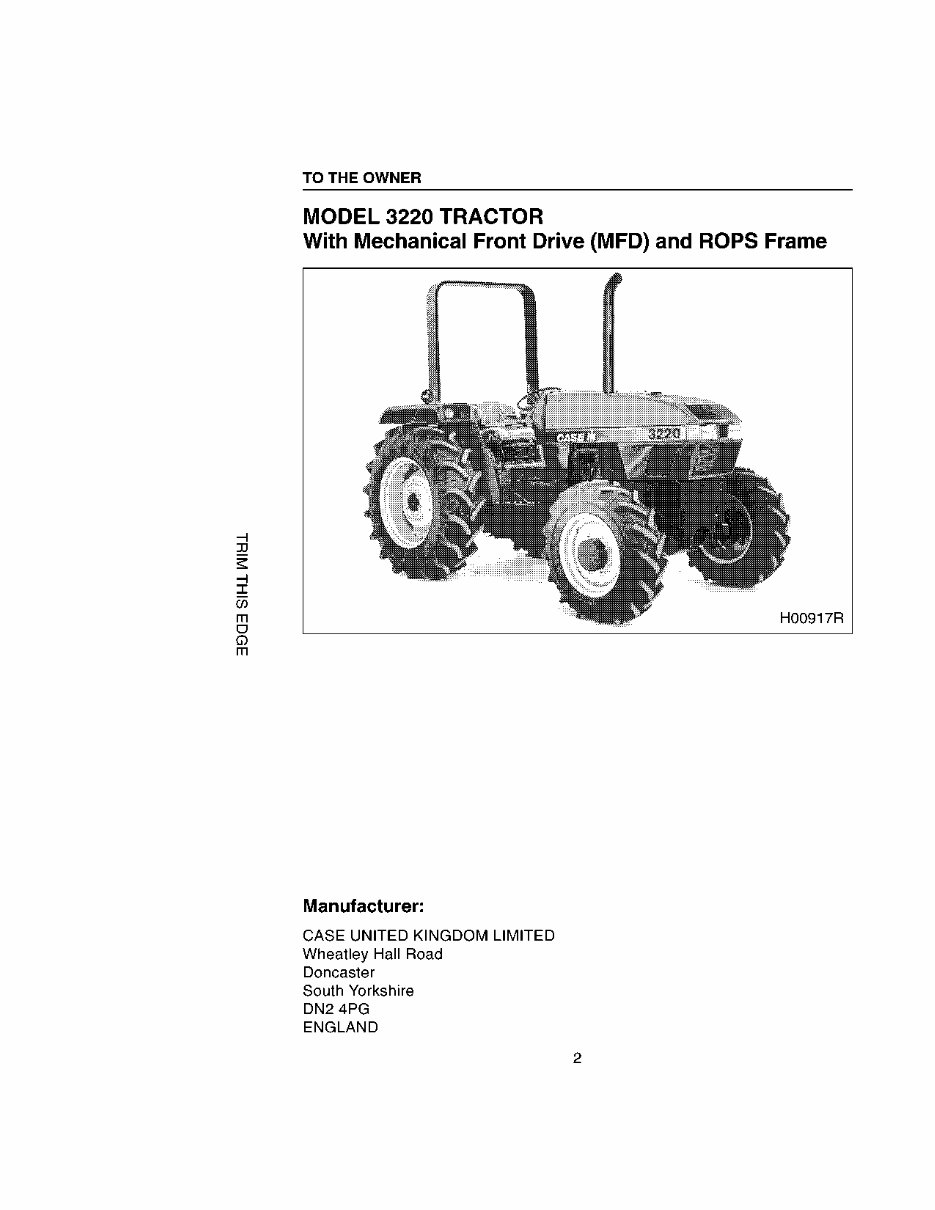 CASE IH 4210 4220 4230 4240 Tractor Operators Manual preview img 9