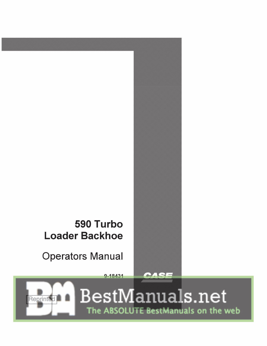 CASE 590 Turbo Loader Backhoe Operators Manual preview img 1