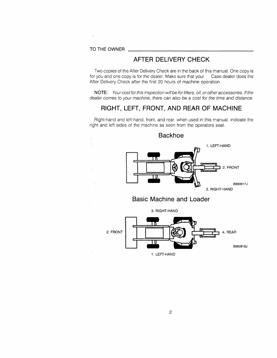 CASE 590 Turbo Loader Backhoe Operators Manual preview img 4