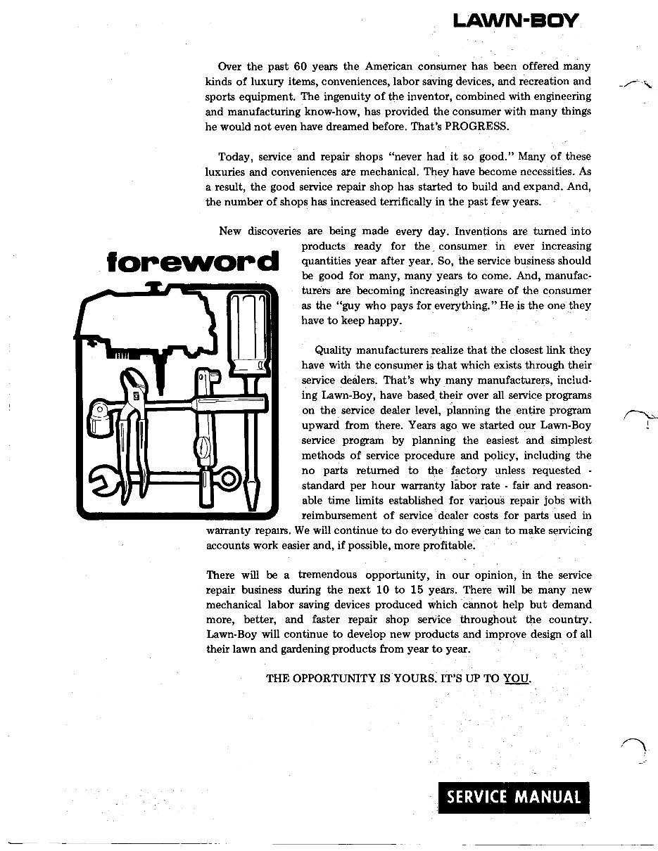 1950-1988 Lawn Boy Garden Equipment Service & Repair Manual preview img 2