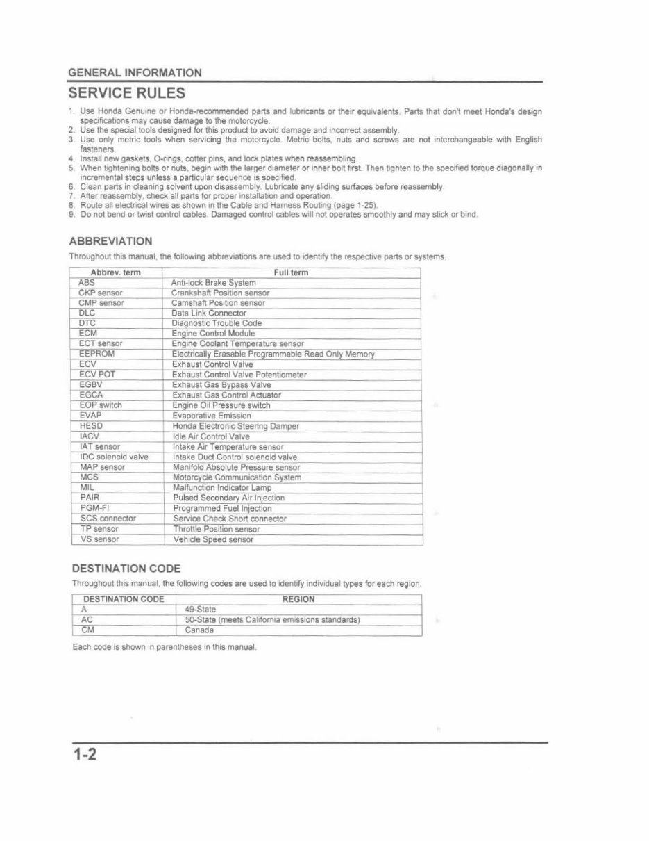 Honda 1000RR Fireblade Workshop Manual 2004 2005 2006 2007 preview img 2