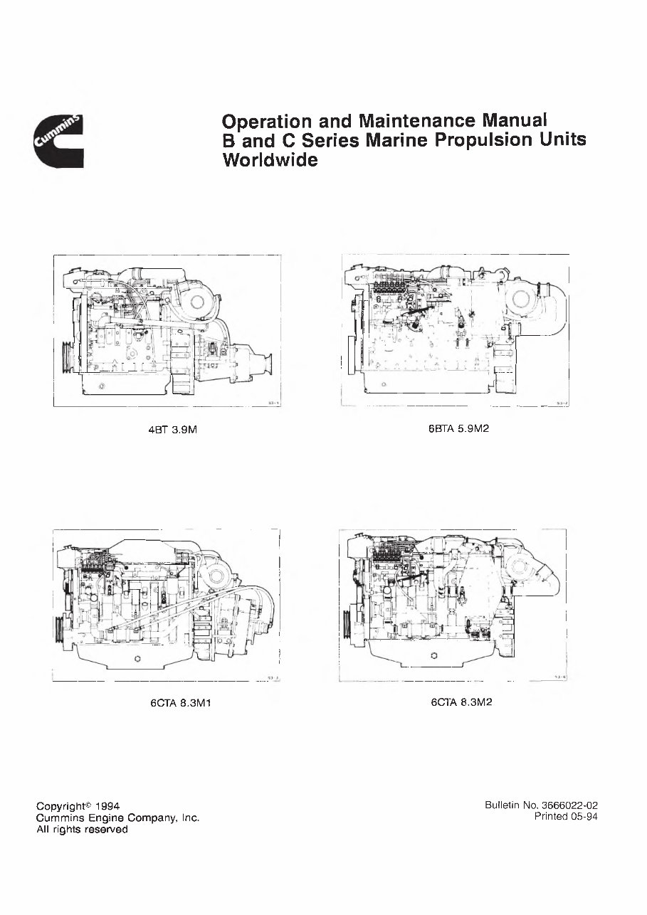 Cummins operation and Maintenance B & C marine propulsion. preview img 2