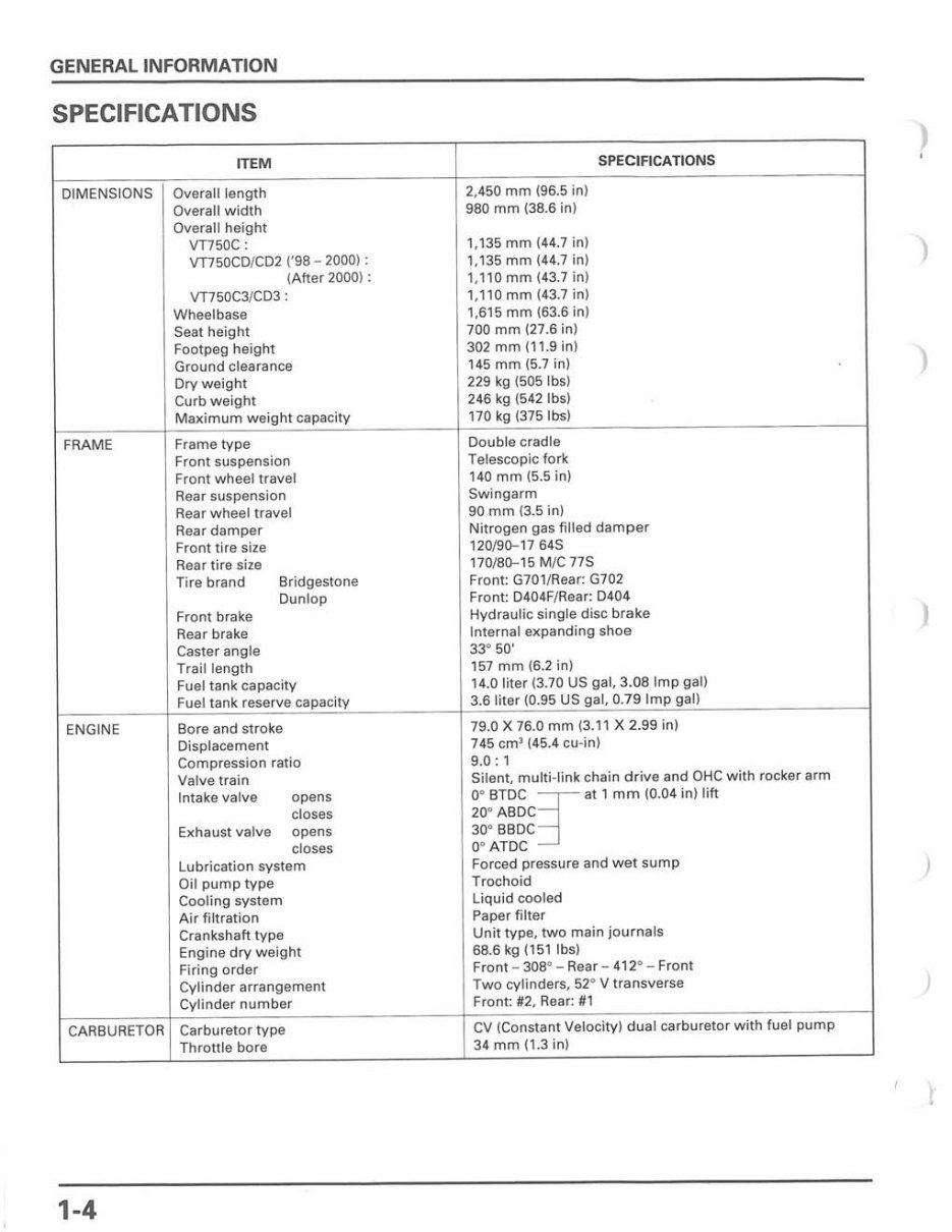 HONDA VT750CD C3 Shadow ACE Service Repair Manual 2000-2005 preview img 6