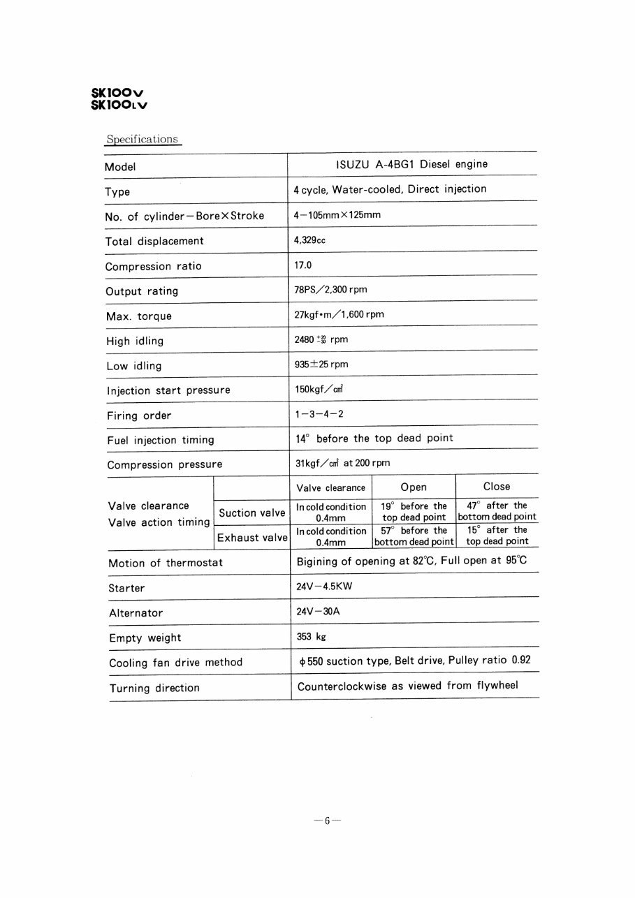 KOBELCO Hydraulic Excavator SK60-220 SUPER MARK V Service Repair Manual - ! preview img 8