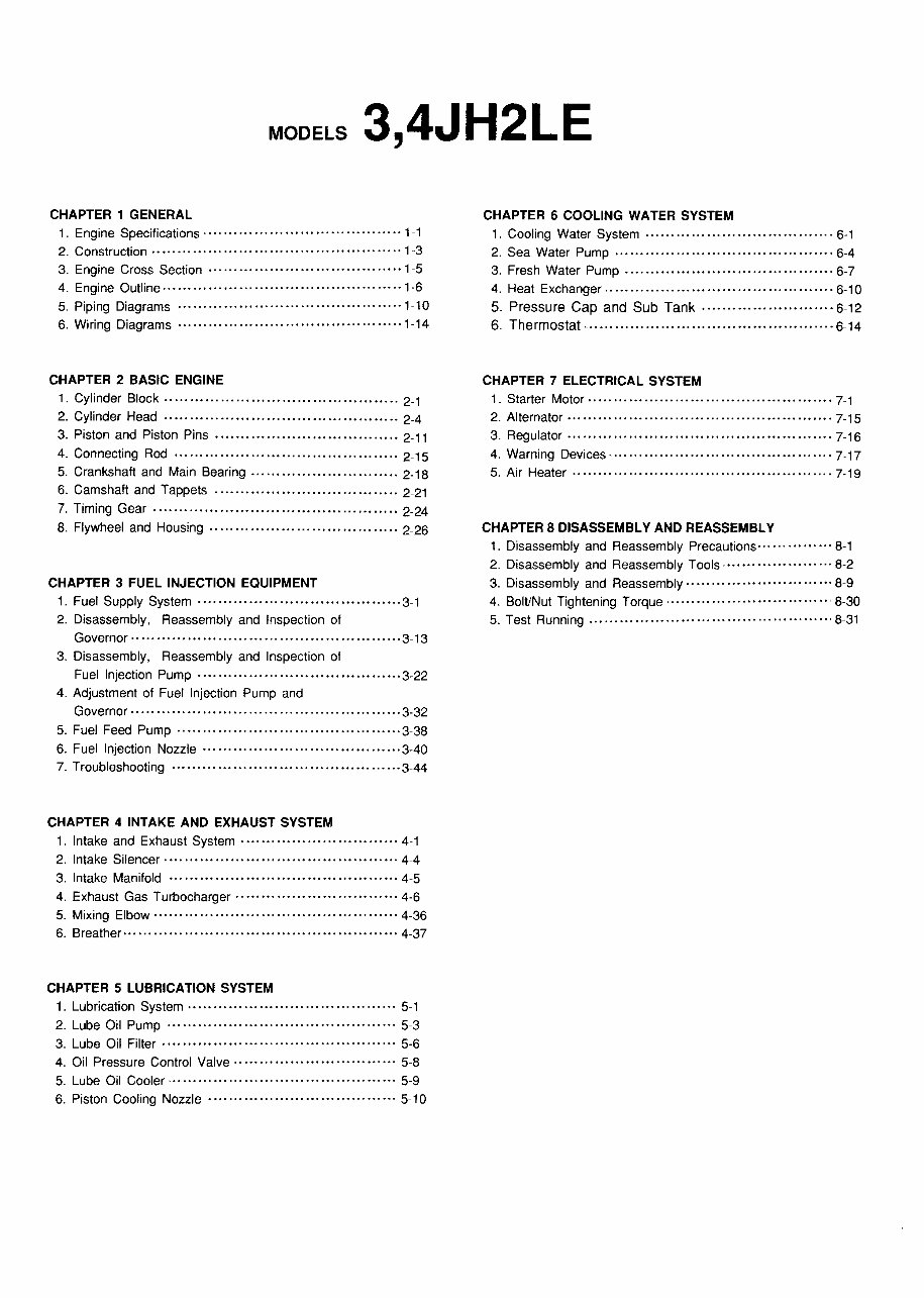 YANMAR 4JH2LT-4JH2LHT Marine Diesel Engine COMPLETE Workshop Repair Manual preview img 4