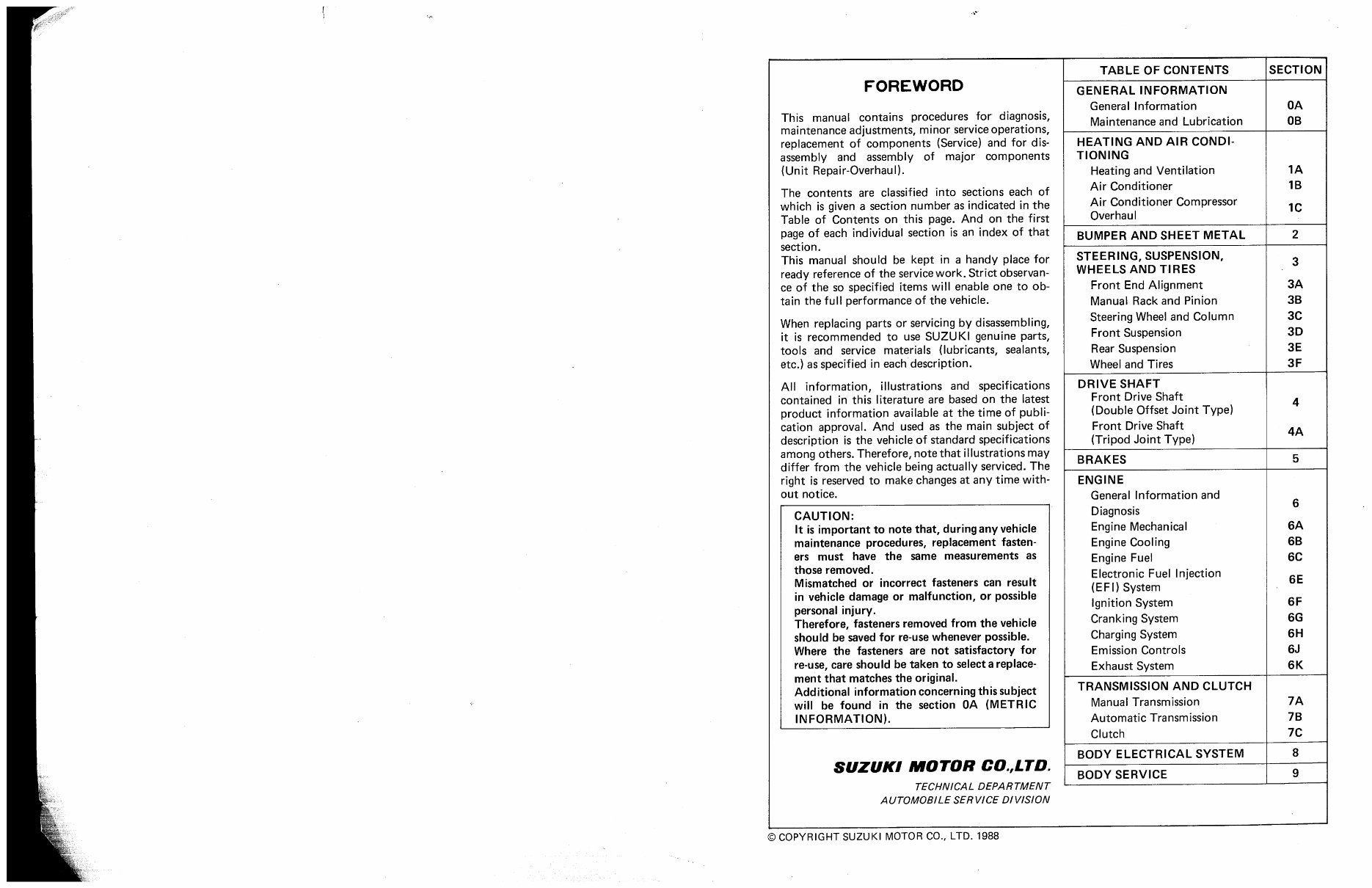1993 GEO Metro Service & Repair Manual preview img 2