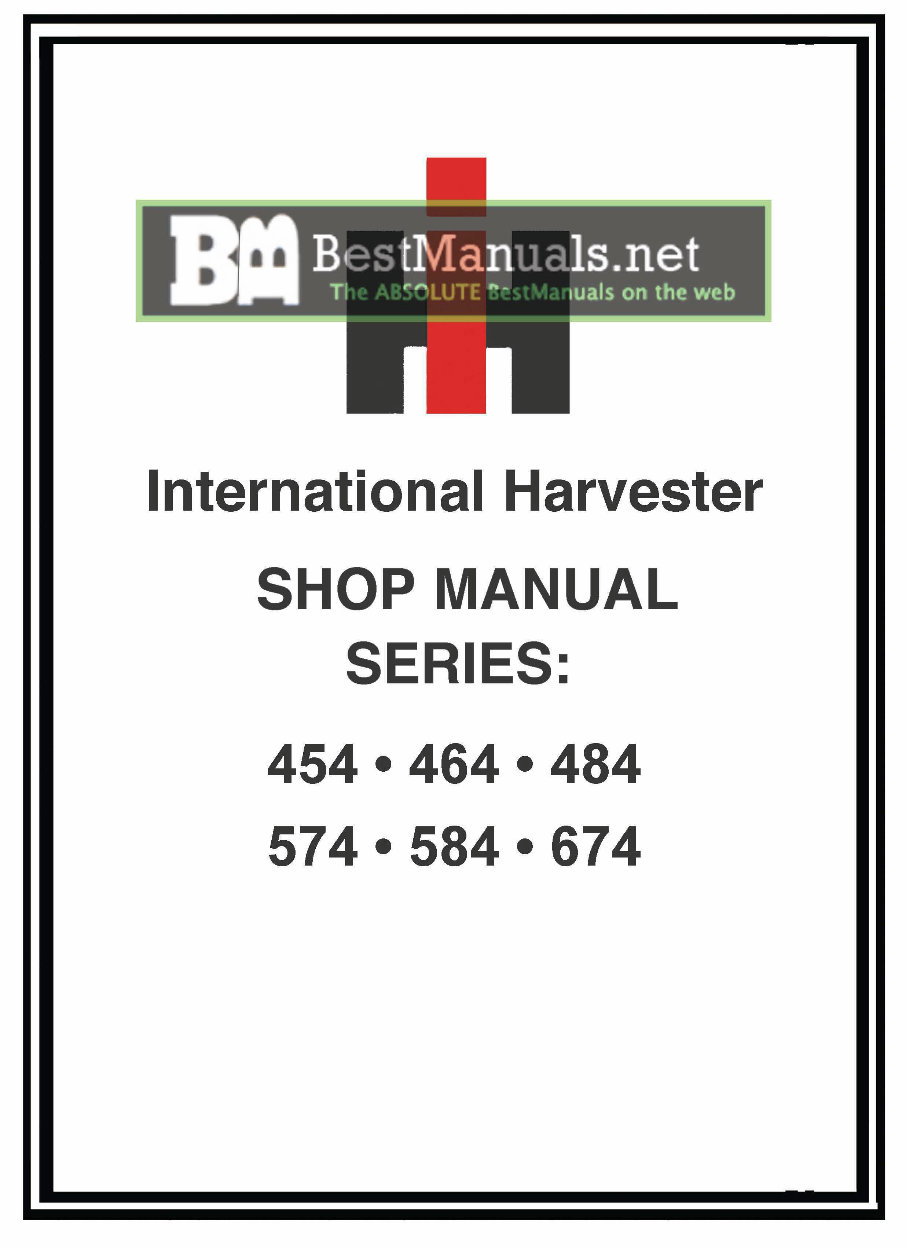 IH International Case 484 Tractor Service, SHOP, OPERATOR Manual -3 ...