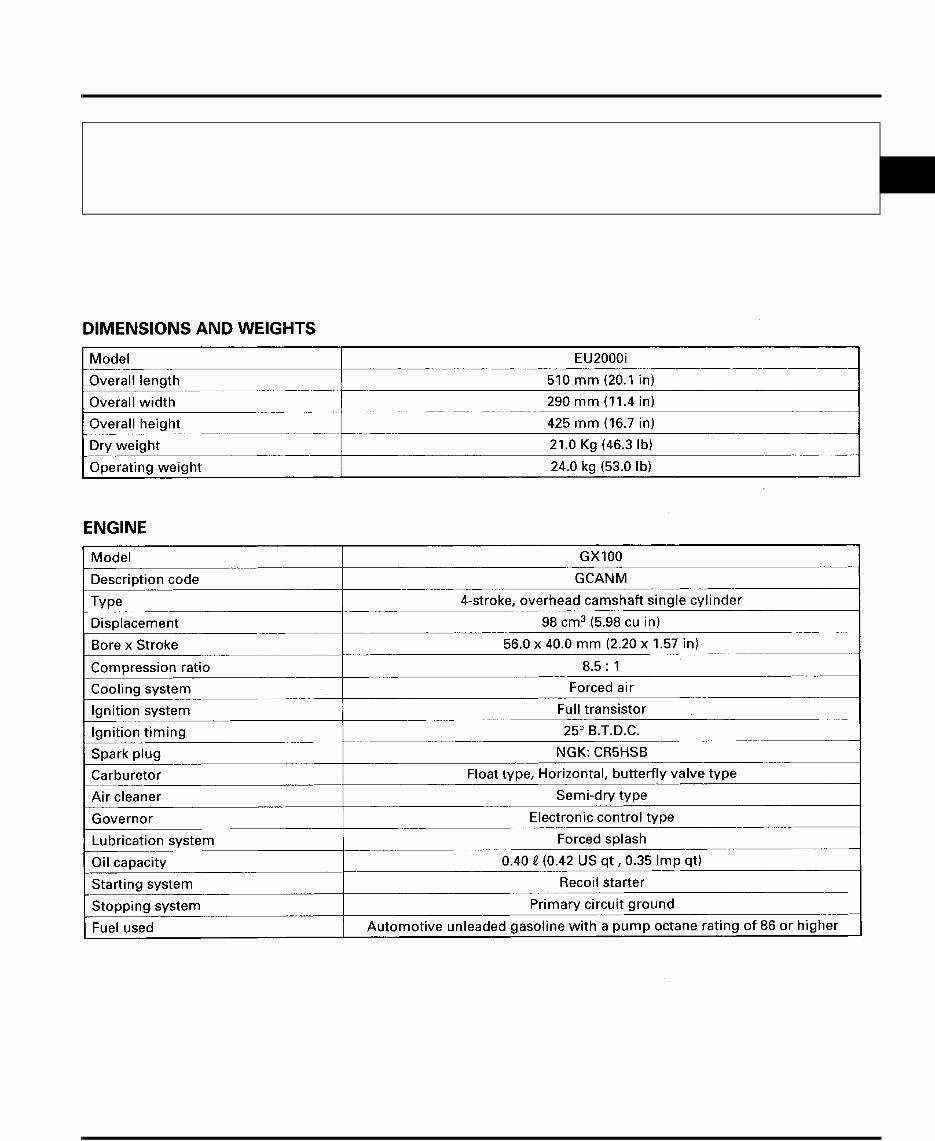 HONDA Generator EU20i Shop Repair & Owners Manual preview img 4