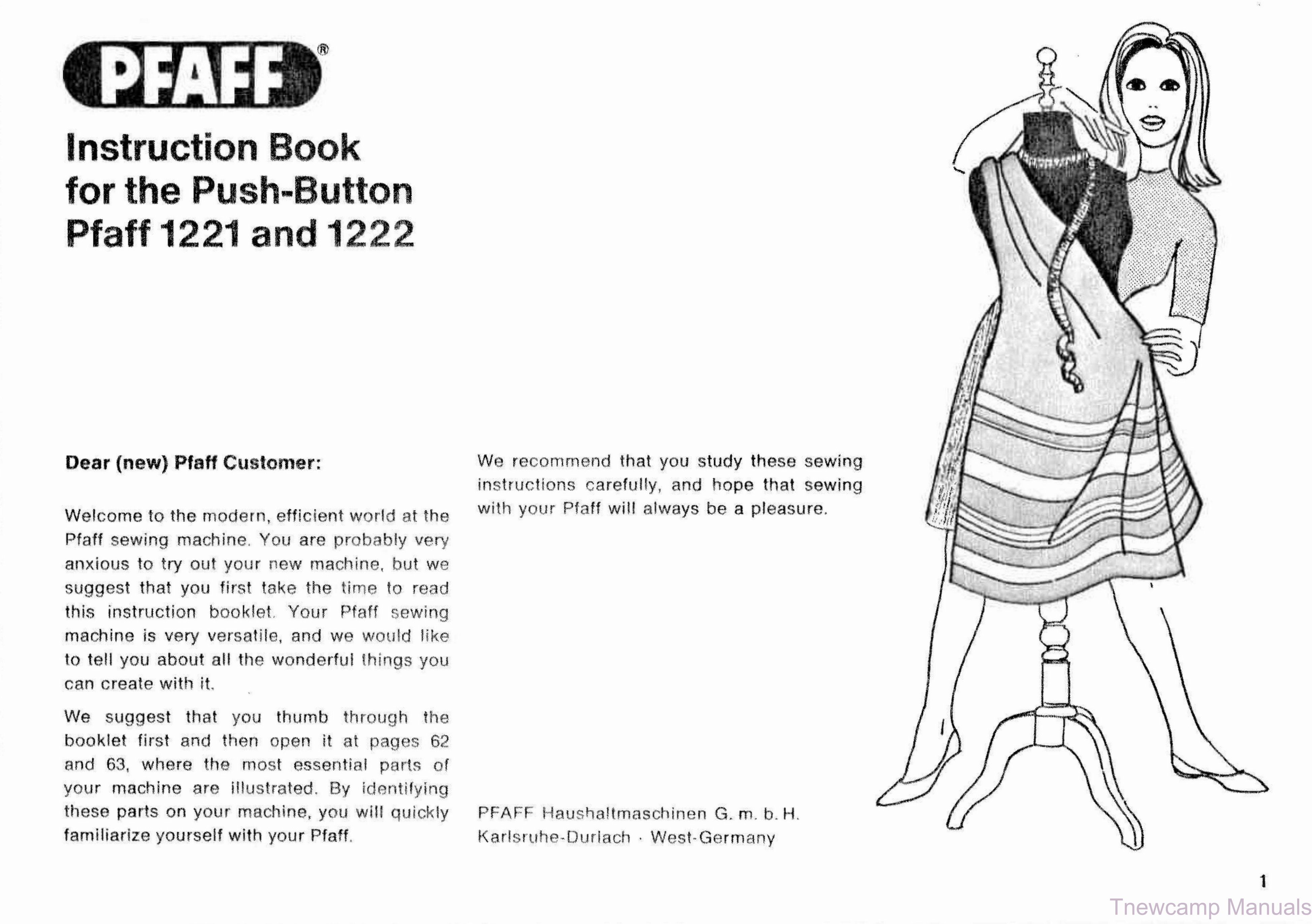 PFAFF 1221 1222 Service Manual and Owners Manual Instruction preview img 2