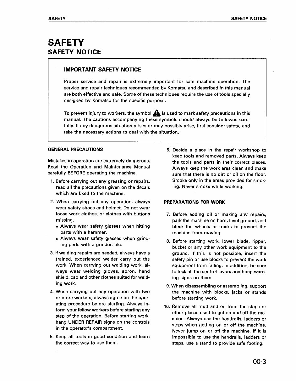 KOMATSU PC200-6 Hydraulic Excavator Service Shop Repair Manual (S/N: C10001 and up) preview img 3