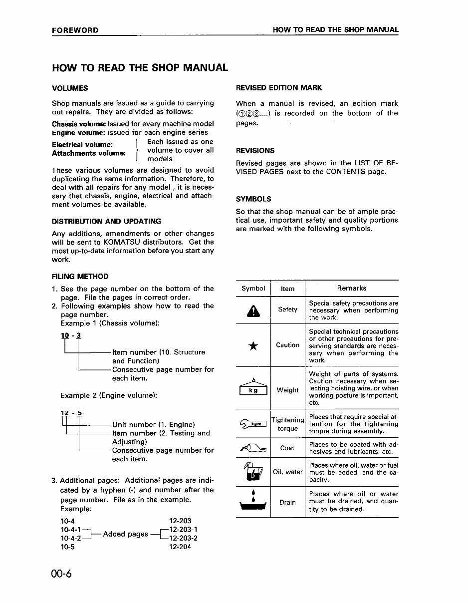KOMATSU PC200-6 Hydraulic Excavator Service Shop Repair Manual (S/N: C10001 and up) preview img 6