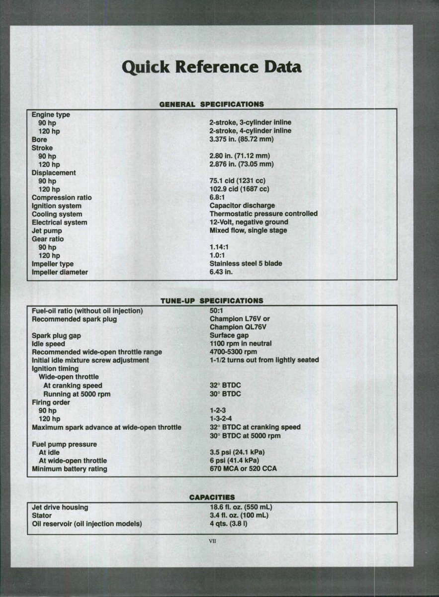 1993-1995 Mercury 90 HP and 120 HP Sport Jet Service & Repair Manual preview img 1