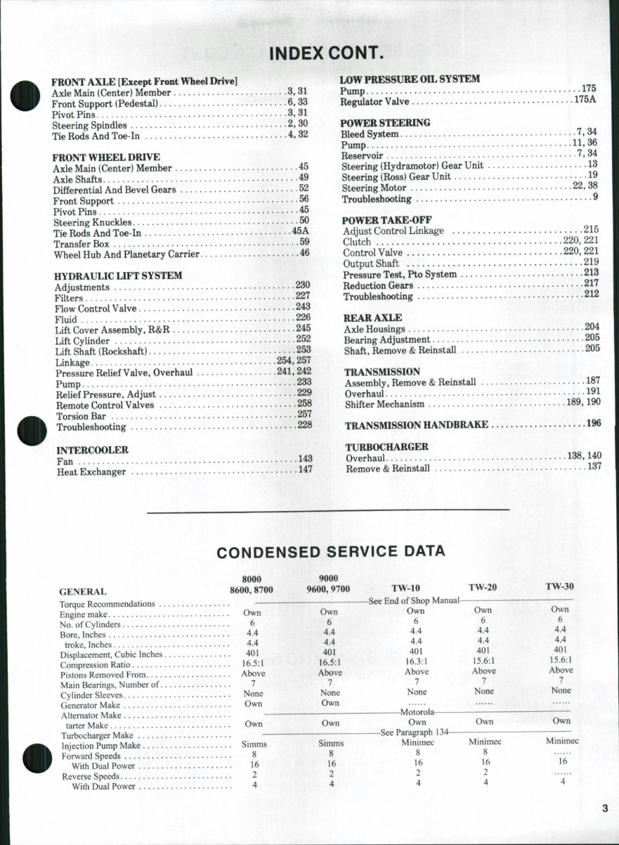 Ford TW10 / TW20 / TW30 Tractor OEM Service & Repair Manual preview img 2