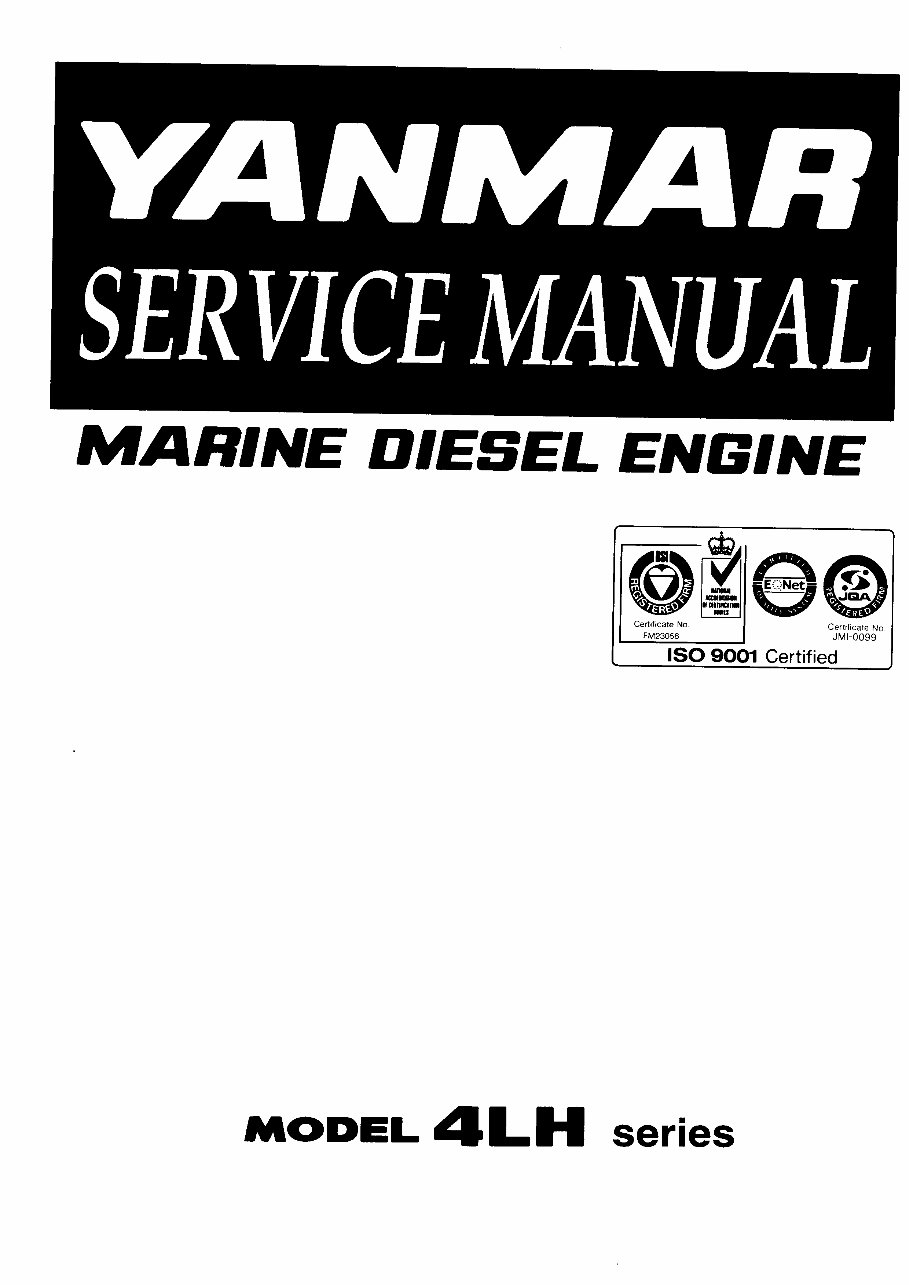 Yanmar Marine Diesel Engine 4LH-TE, 4LH-HTE, 4LH-DTE, 4LH-STE Service Repair Workshop Manual preview img 1