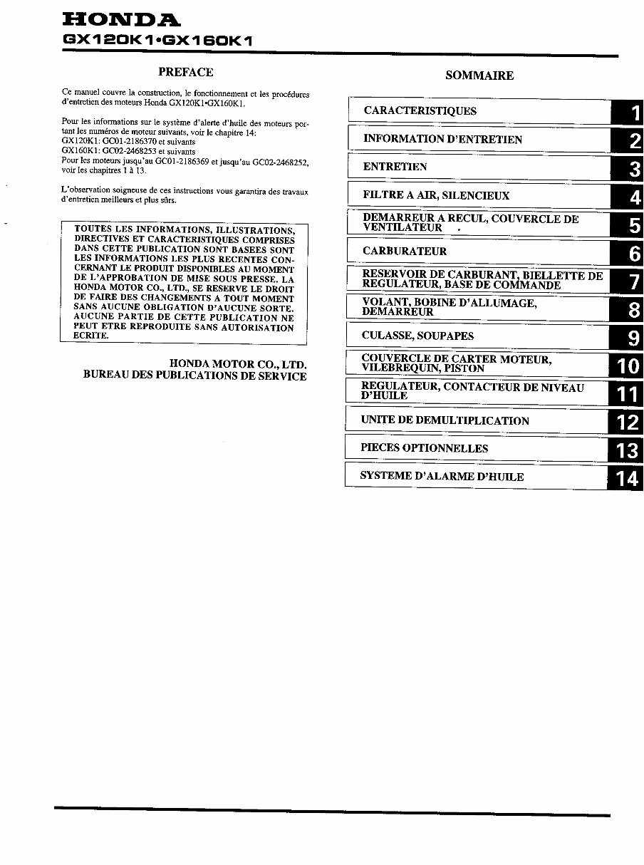 Honda GX160 Horizontal Shaft Engine Repair Manual preview img 2