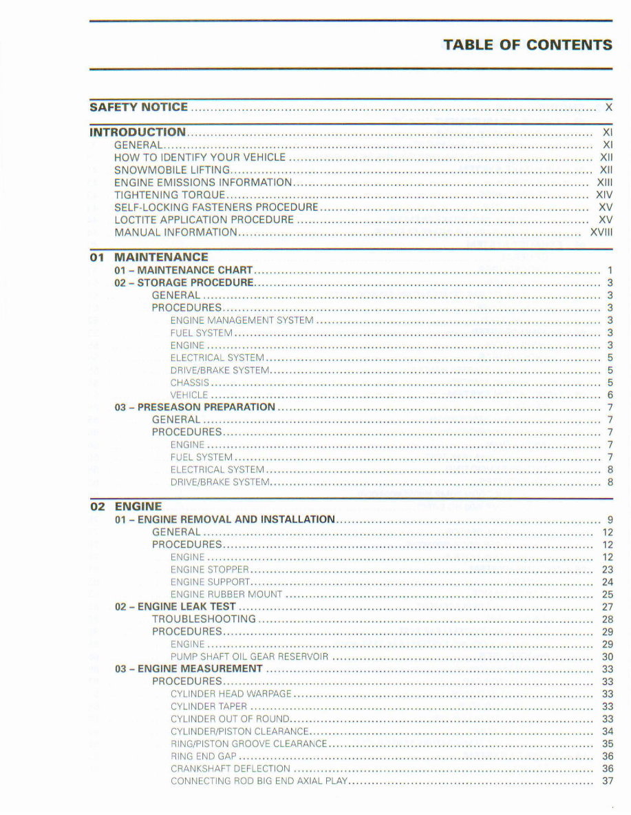 2009-2010 Skidoo REV XP XR Series Snowmobile Repair preview img 1