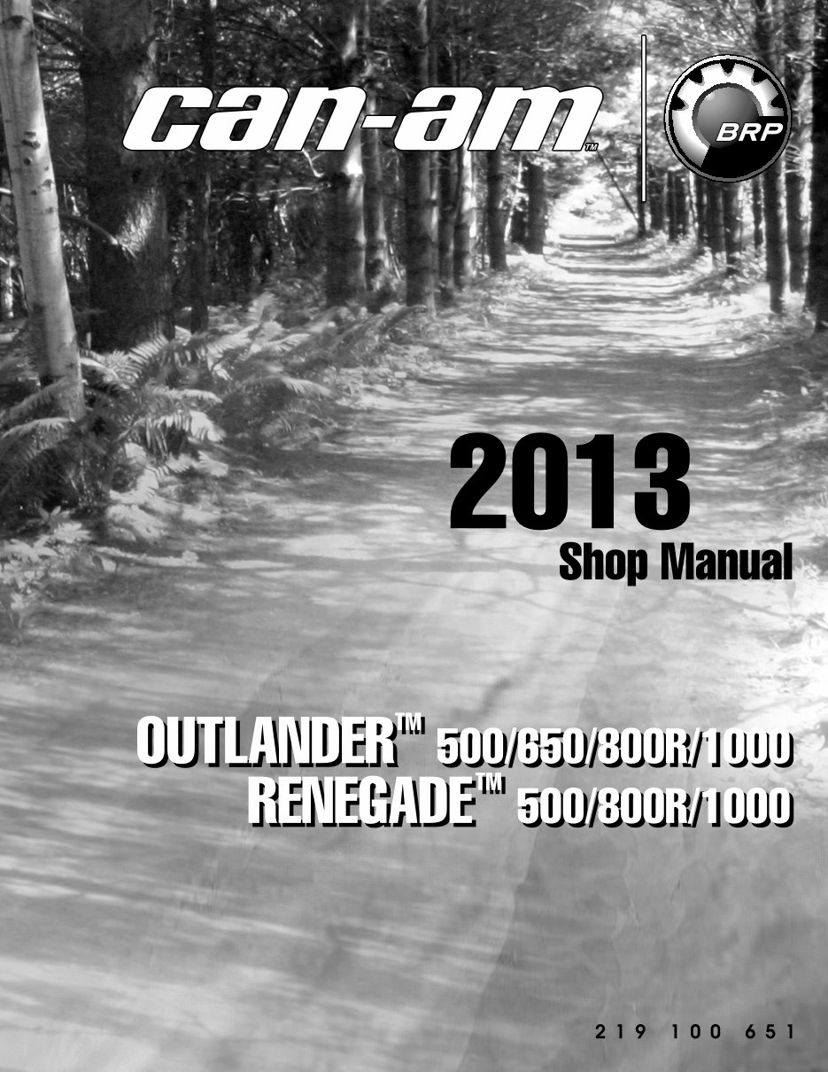 2012-2014 Can Am Outlander Renegade G2 Service & Repair Manual preview img 1