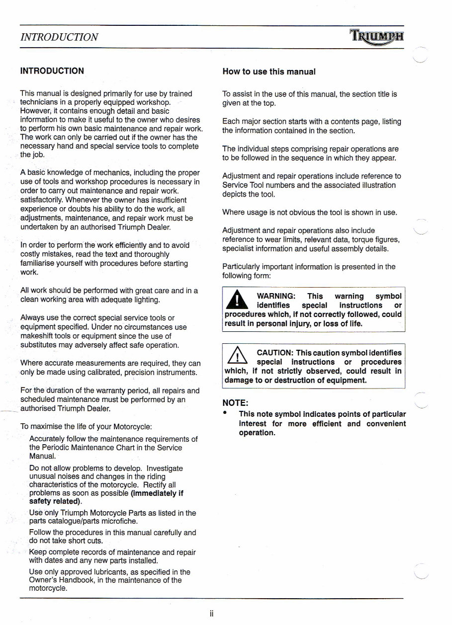 1990-2004 Triumph Motorcycles OEM Service & Repair Manual preview img 5
