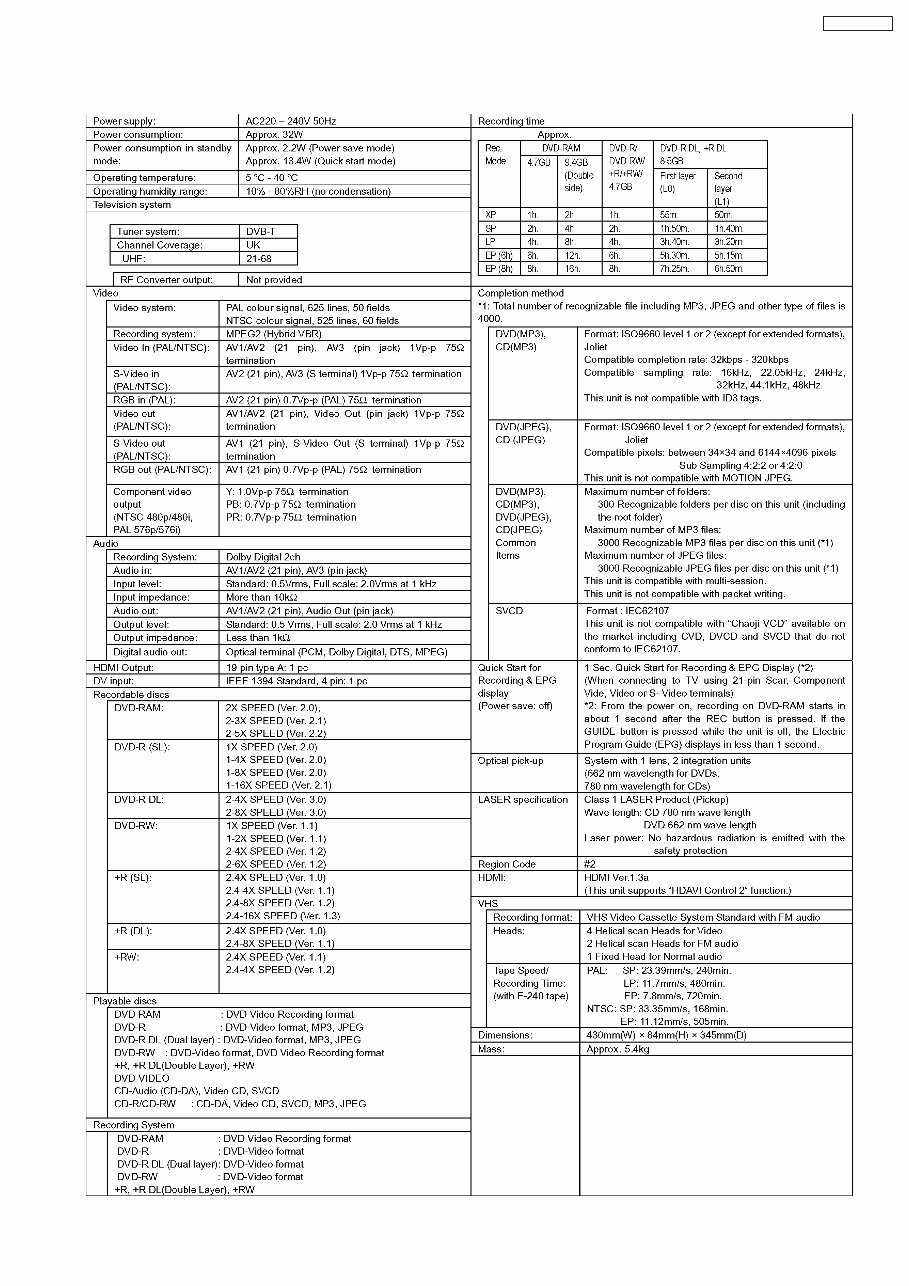 Panasonic DMR-EZ47V EZ47VEB Service Manual and Repair Guide preview img 9