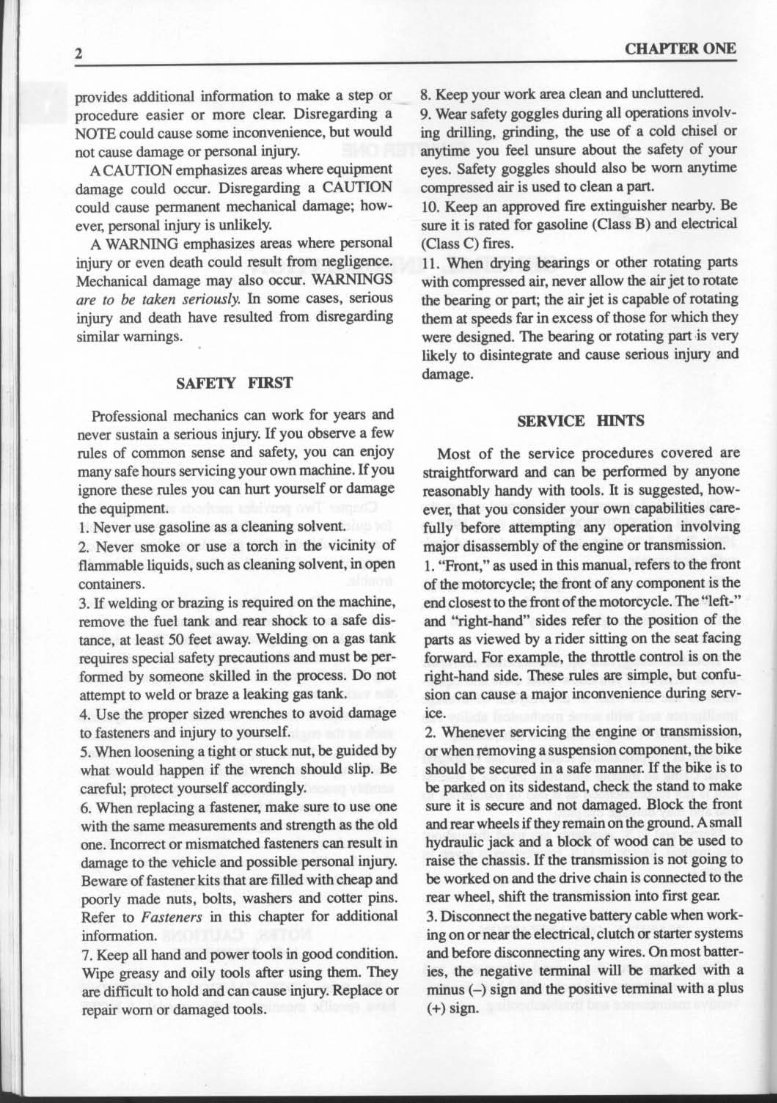 1987-1993 Kawasaki EX 500 GPZ 500 S Service & Repair Manual preview img 10