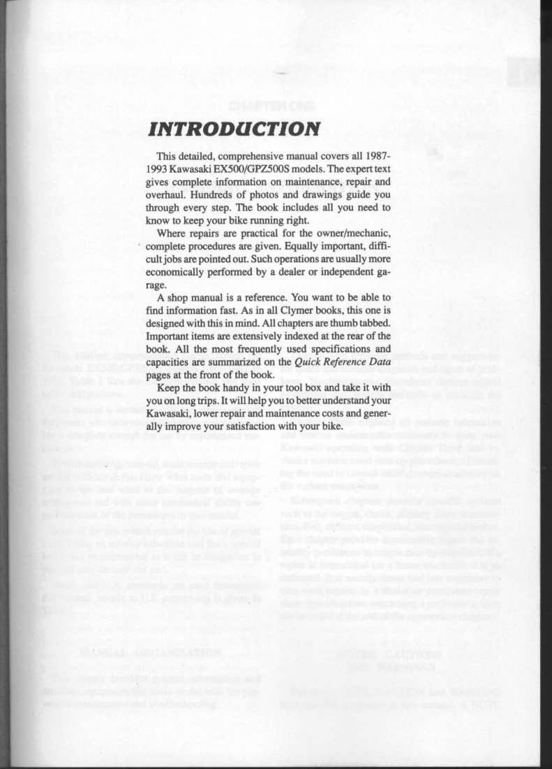 1987-1993 Kawasaki EX 500 GPZ 500 S Service & Repair Manual preview img 8