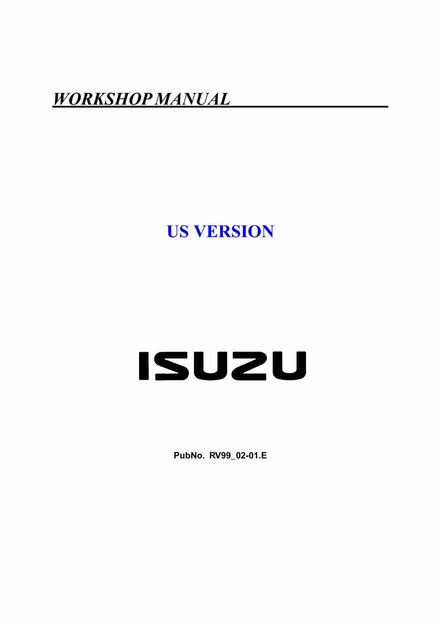 Isuzu Rodeo 2001 Factory Repair Manual preview img 1
