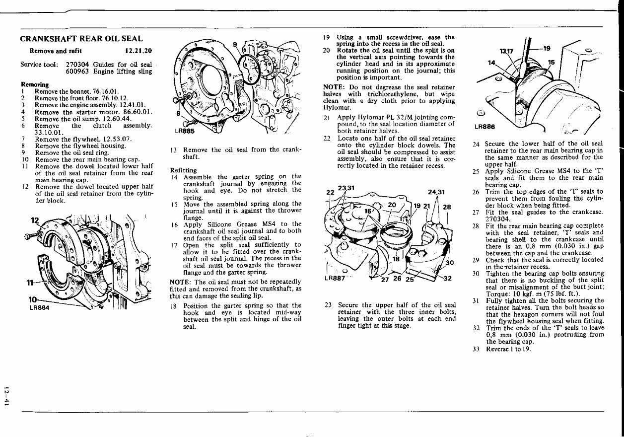Land Rover LandROVER Overhaul repair manual for the 2.6 LITRE 2.6L 6 cylinder petrol engine preview img 7