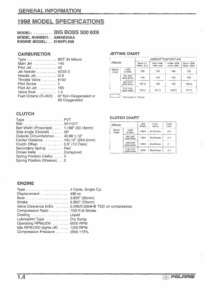 1998-1999 Polaris Big Boss 6x6 ATV Repair Manual preview img 10