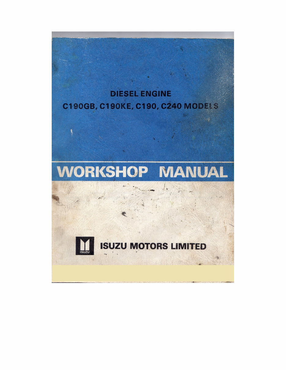 ISUZU C190GB C190KE C190 C240 Diesel Engine Workshop Manual preview img 1
