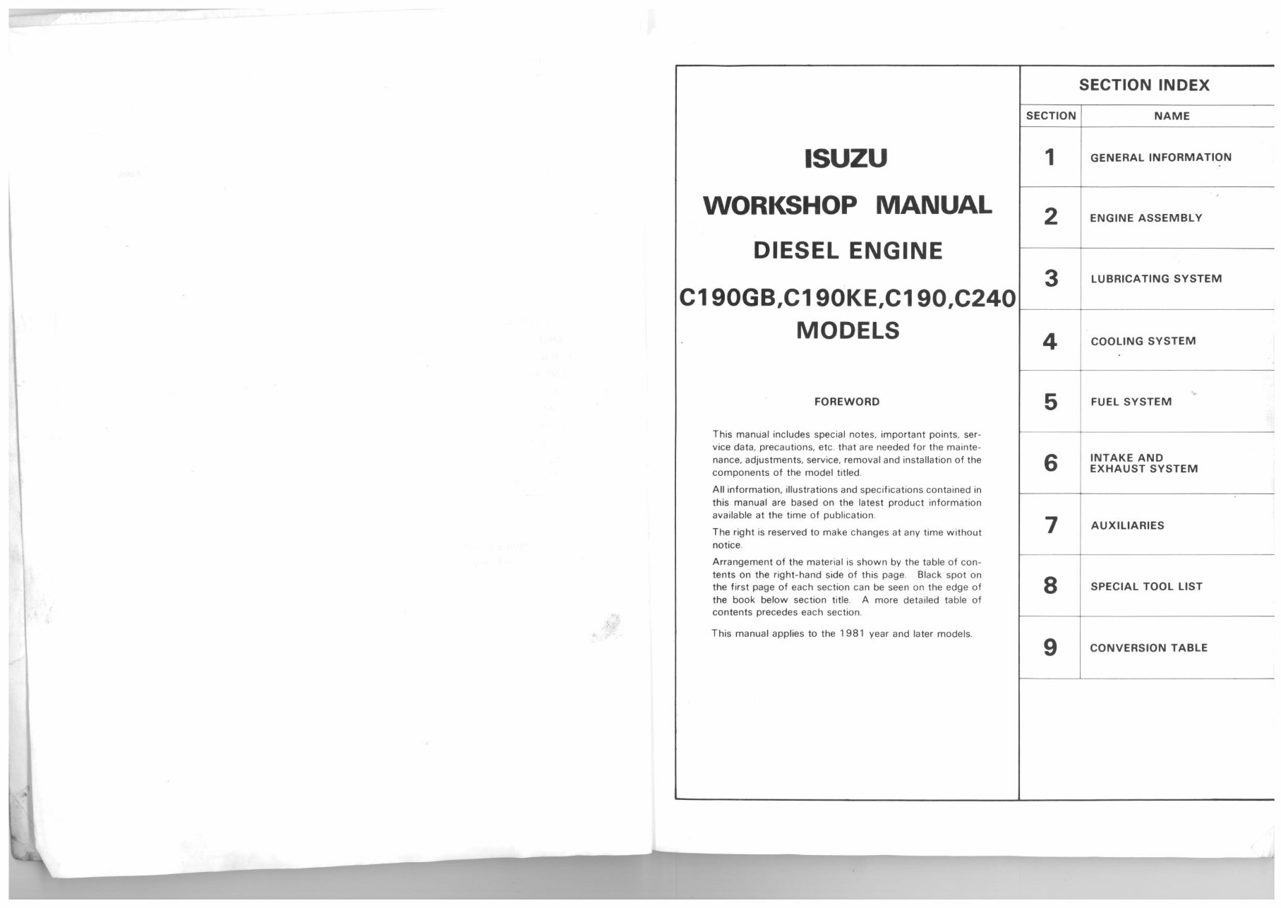 ISUZU C190GB C190KE C190 C240 Diesel Engine Workshop Manual preview img 3