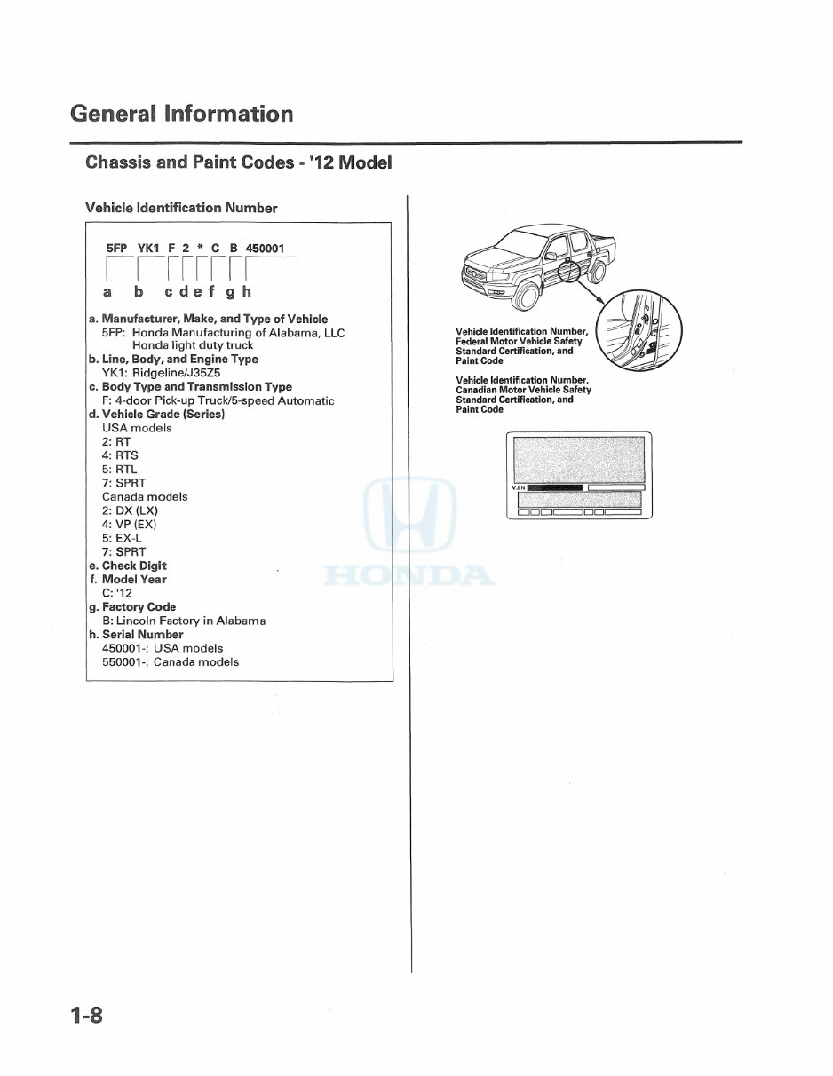 2009 Honda Ridgeline Service & Repair Manual preview img 10