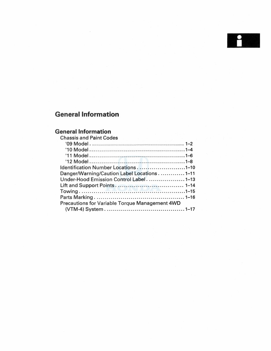 2009 Honda Ridgeline Service & Repair Manual preview img 3