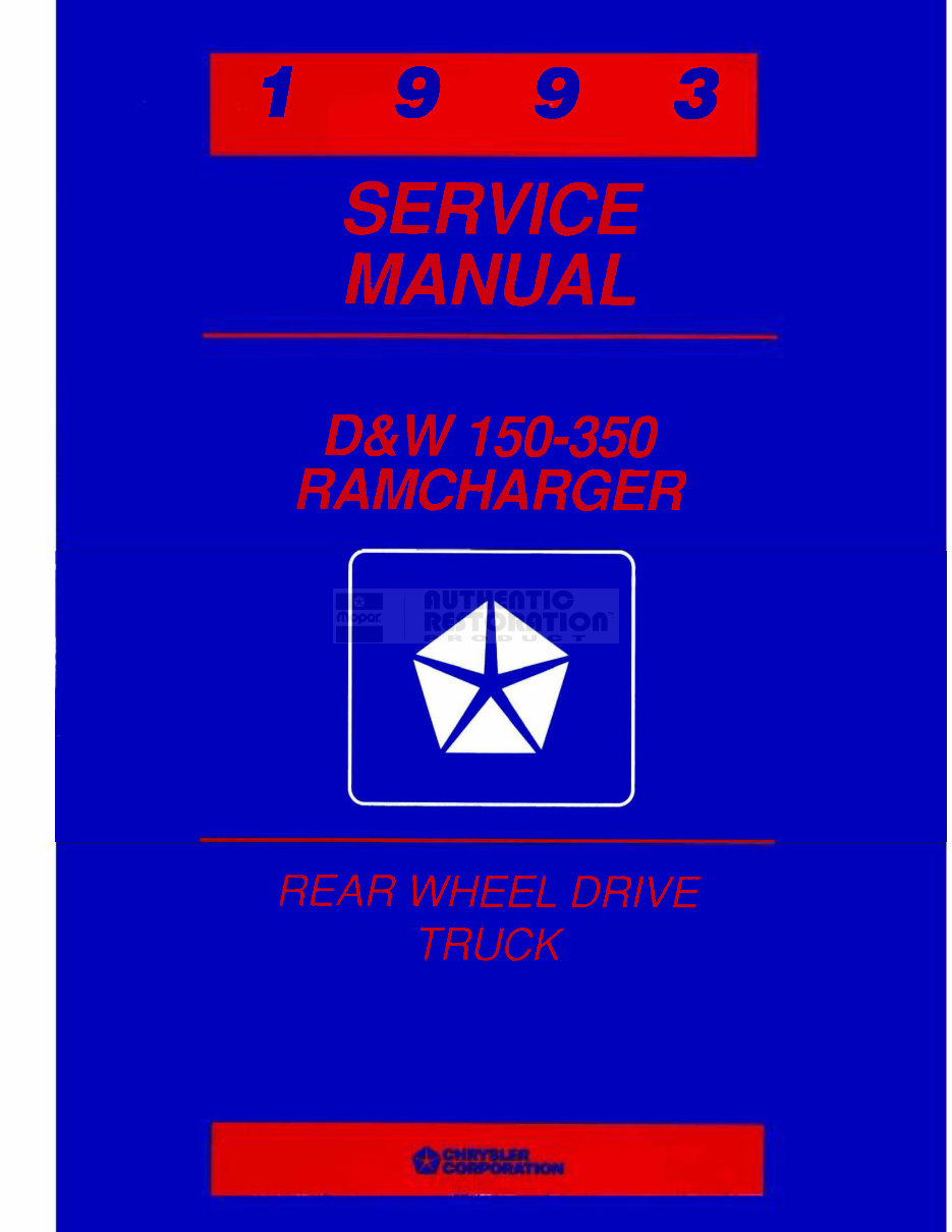 1990 Dodge W350 Service & Repair Manual preview img 1