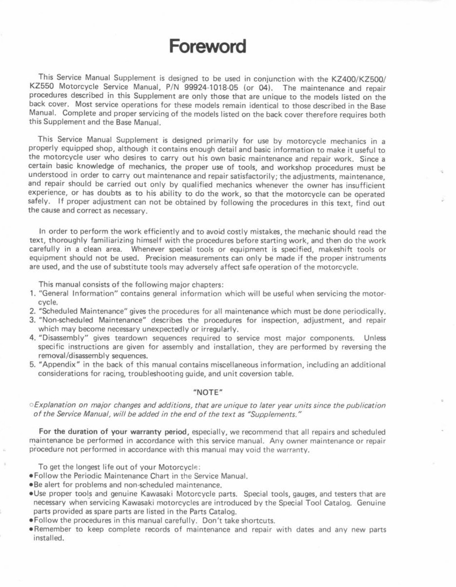 Kawasaki GPZ 400-550 & Z 400 F-FII - Z 500-550 F 1983-1985 preview img 7